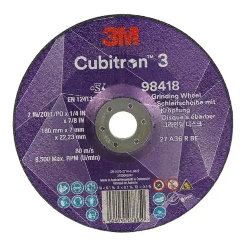 3M CUBITRON Disque à ébarber 3 180 x 7 mm P36+