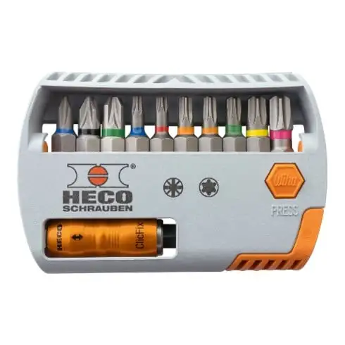 Boîte d’embouts HECO « Selector », Pozi-Drive et HECO-Drive, 11 parts