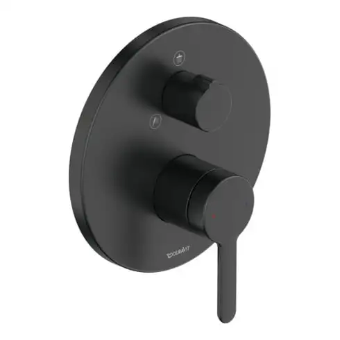 Duravit Kit de montage C.1 Mitigeur douche encastré, avec inverseur, rond, noir mat