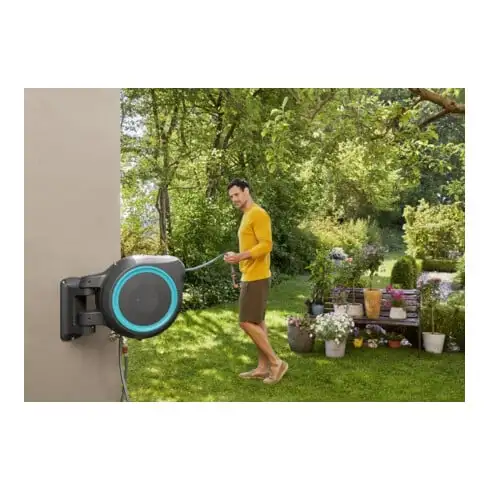 Gardena Boîte murale tuyau turquoise RollUp XL 35 m Multibuse 18313