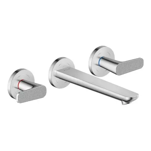 hansgrohe Axor Citterio C cub cut Robinet lavabo 3 trous, chrome, encastré mural, bec 193 mm