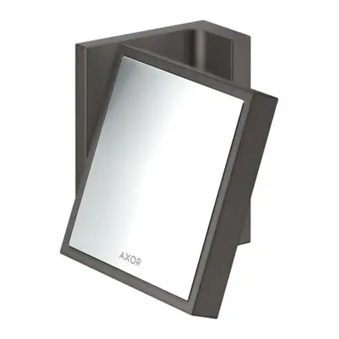 hansgrohe Axor Uni. Miroir de rasage rectangulaire inclinable, montage mural, chrome noir brossé