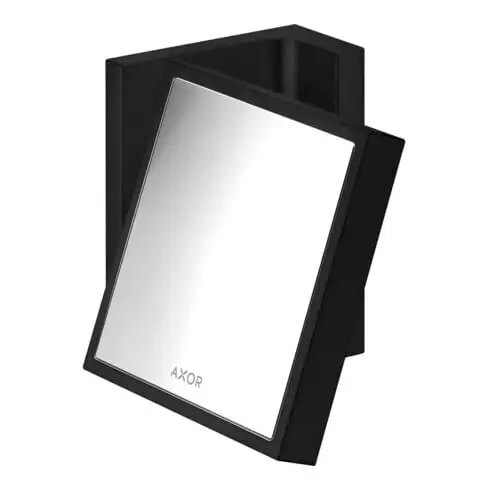 hansgrohe Axor Uni. Miroir de rasage rectangulaire inclinable, montage mural, noir mat