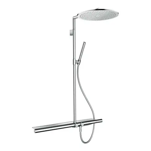 hansgrohe Showerpipe Axor m TH 800, pomme de douche 350 mm, 1 an, nickel brossé
