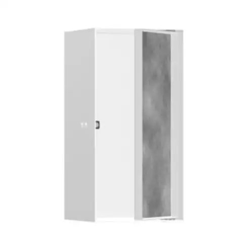 hansgrohe XtraStoris Niche murale Rock 150x300x140mm, avec porte battante, blanc mat
