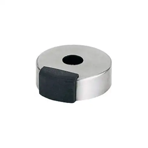 HOPPE Butée de porte au sol E484, H 18 mm, Ø 52 mm sans blocage, acier inox mat