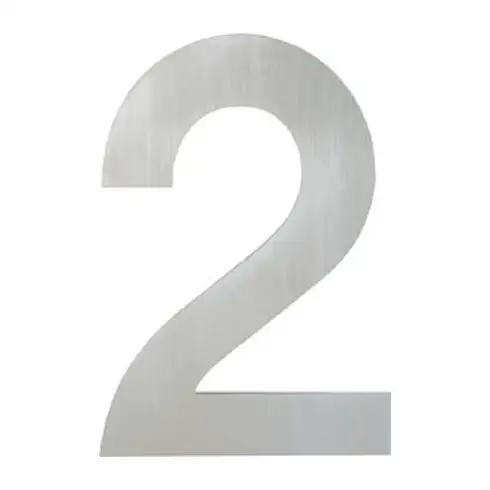 HOPPE OA-Numéro de maison E600-609 Chiffre 2 Acier inoxydable mat