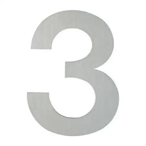 HOPPE OA-Numéro de maison E600-609 Chiffre 3 Acier inoxydable mat