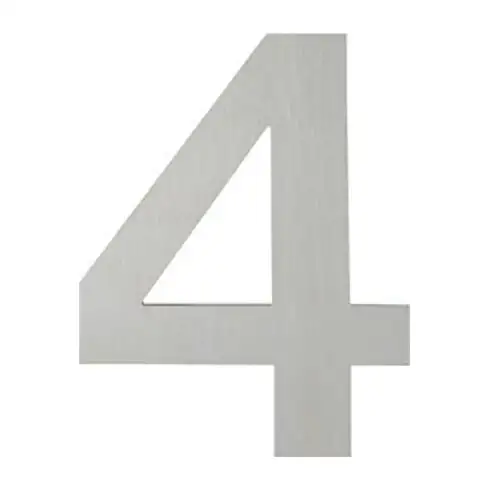 HOPPE OA-Numéro de maison E600-609 Chiffre 4 Acier inoxydable mat