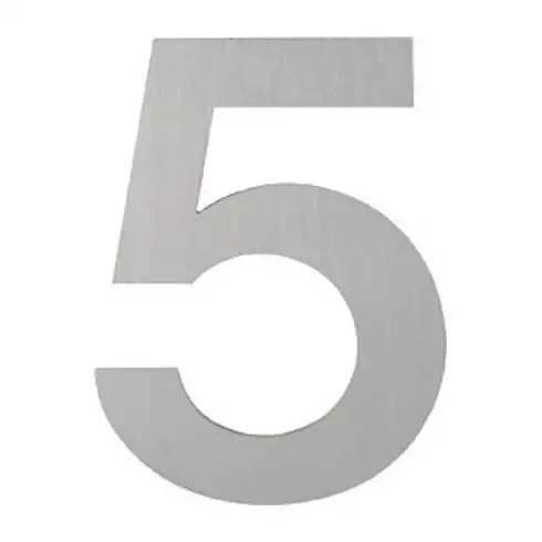 HOPPE OA-Numéro de maison E600-609 Chiffre 5 Acier inoxydable mat