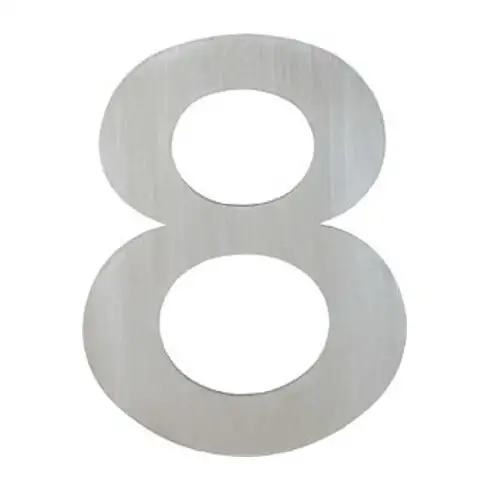 HOPPE OA-Numéro de maison E600-609 Chiffre 8 Acier inoxydable mat