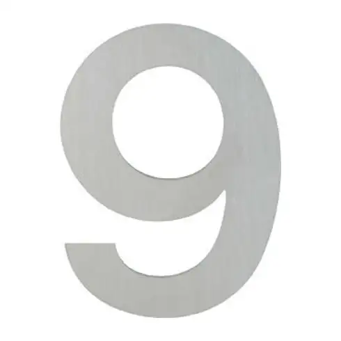 HOPPE OA-Numéro de maison E600-609 Chiffre 9 Acier inoxydable mat
