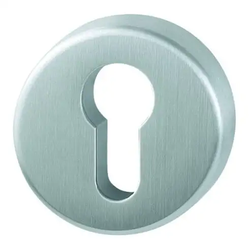 HOPPE Rosace de clé HT E42KVS, ronde, cylindre profil percé, acier inox mat