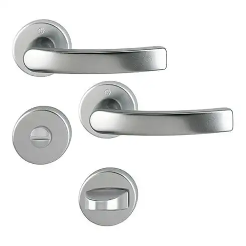 HOPPE ZT Garniture de poignée avec rosace, ronde, Luxembourg 199/42KV/42KVS, VK8, WC/S couleur acier