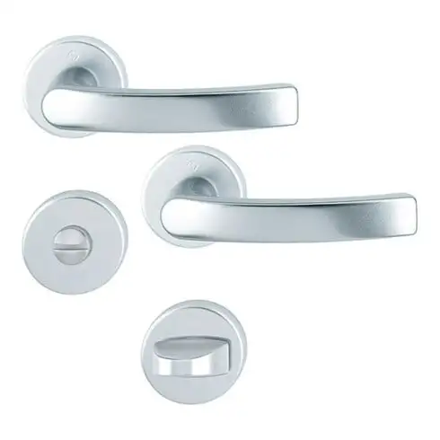 HOPPE ZT Garniture de poignée avec rosace, ronde, Luxembourg 199/42KV/42KVS, VK8, WC/S couleur naturelle