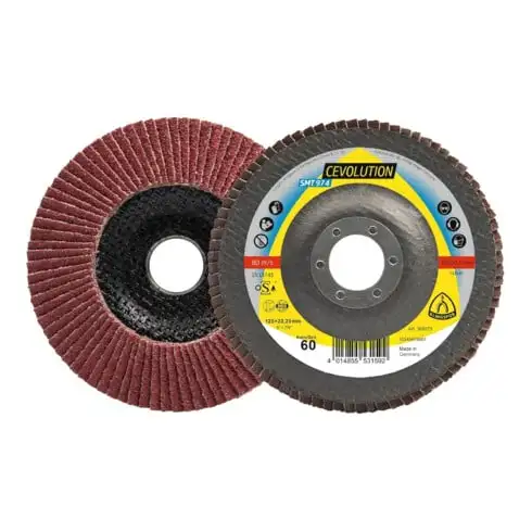 Klingspor Disque abrasif à lamelles SMT 974 125x22,23mm convexe K40 Corindon céramique K40