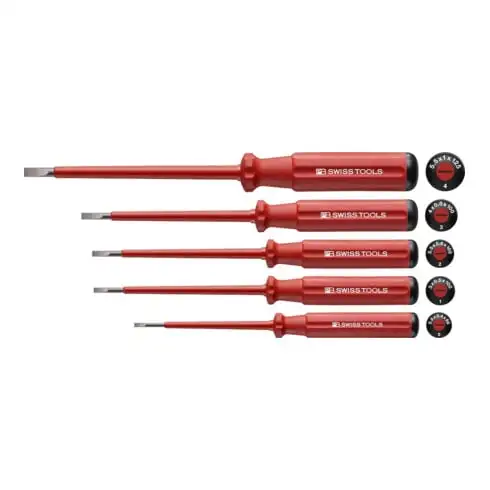PB Swiss Tools Jeu de tournevis VDE 5 pièces fente en carton Classic