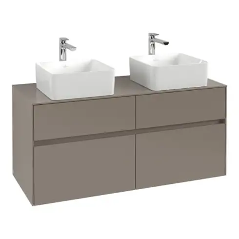 V&B Collaro Meuble sous lavabo 120x54,8x50 cm, pour 2 lavabos, taupe