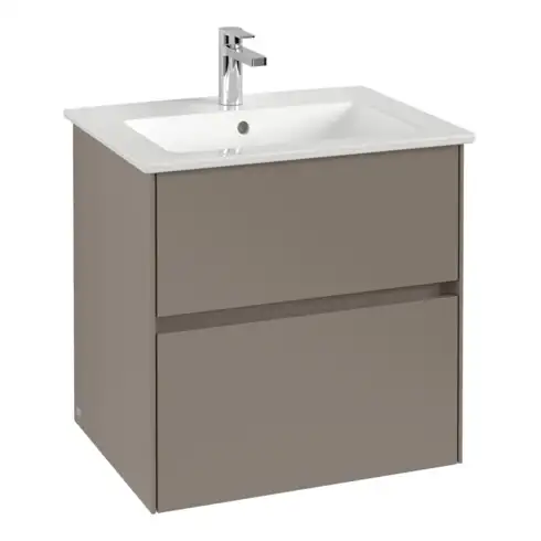 V&B Collaro Meuble sous lavabo 61,1x61x48cm, vasque centrée, taupe