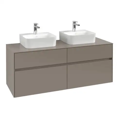 V&B Meuble sous lavabo Collaro 140x54,8x50 cm, pour 2 lavabos, graphite